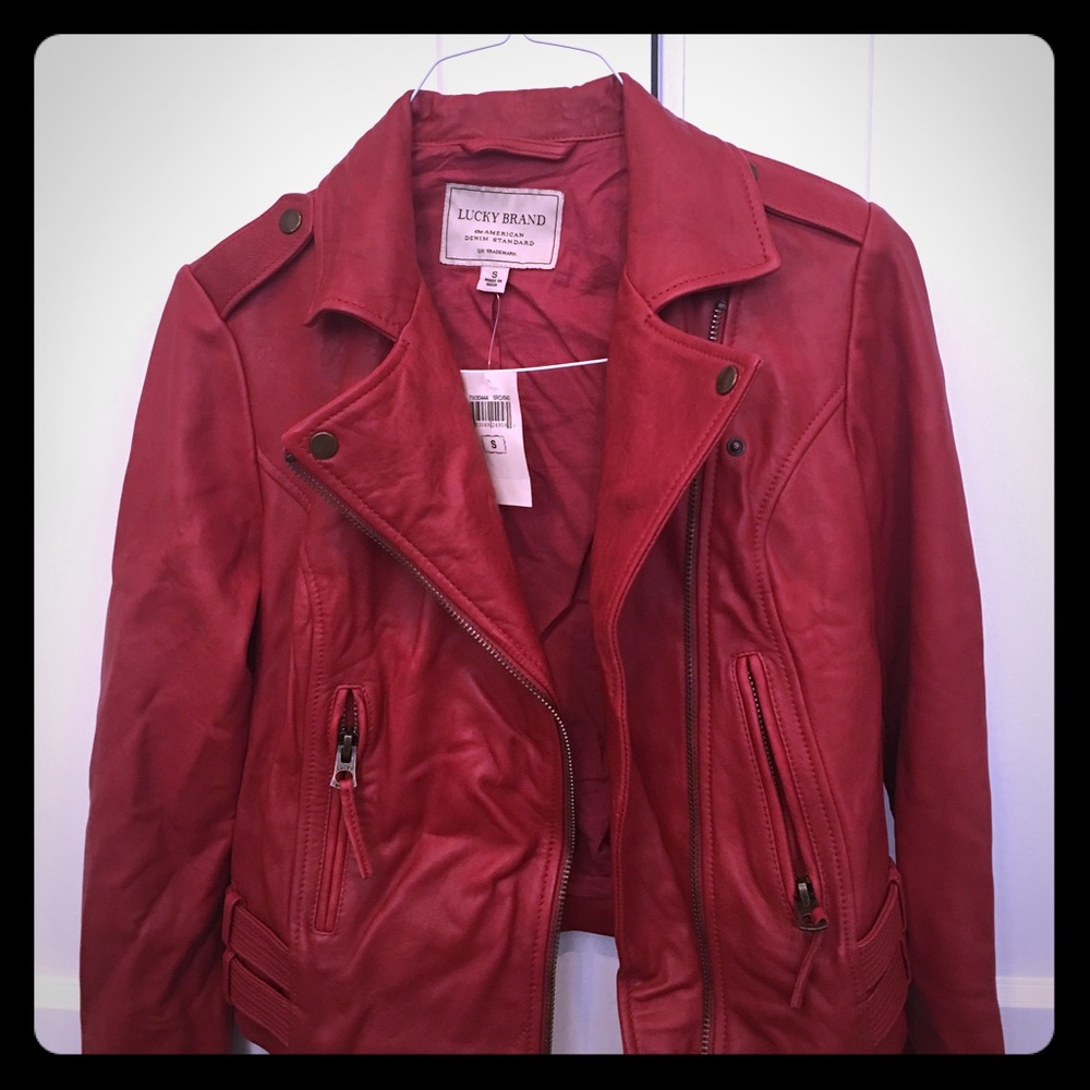 Lucky Brand sz S leather jacket-NWT- in stores